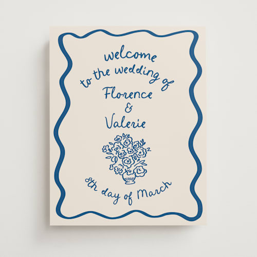 This is a capri wedding signs with standard by Grae called playful printing on premium sign board in 11x14