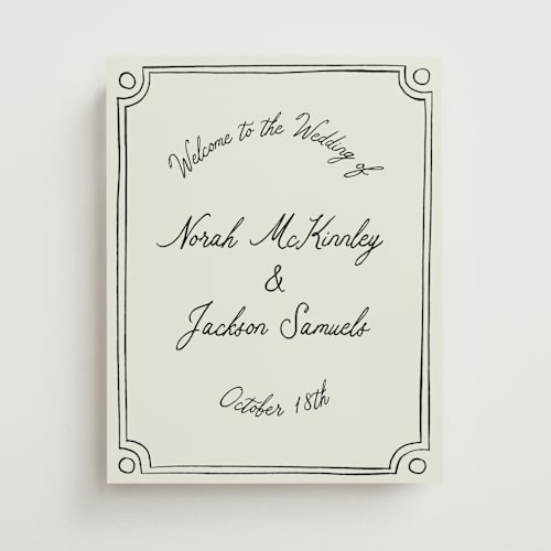 This is a ink wedding signs with standard by Kelly Watkins called bristol printing on doublethick in 11x14