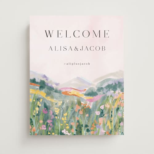 This is a meadow wedding signs with standard by Petra Kern called blooming meadows printing on premium sign board in 11x14