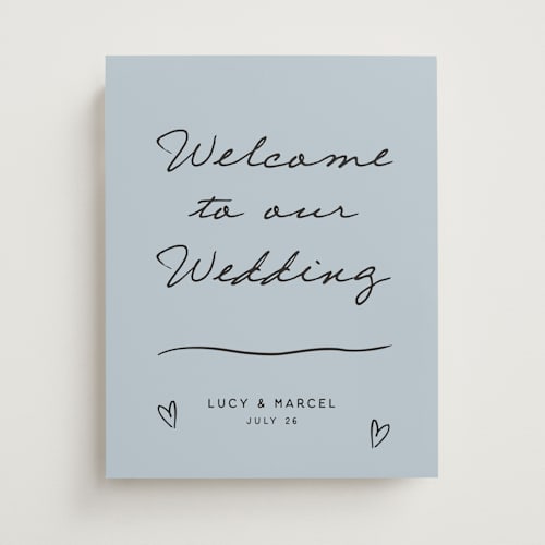 This is a sky wedding signs with standard by Ani Somi called ballpoint suite printing on premium sign board in 11x14