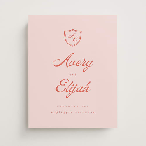 This is a petal wedding signs with standard by Morgan Kendall called prep school printing on premium sign board in 11x14