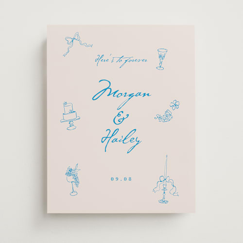 This is a sky whispers wedding signs with standard by Cass Loh called handdrawn little things printing on premium sign board in 11x14