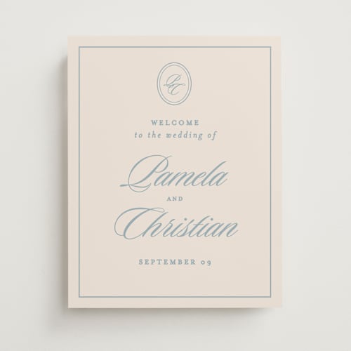 This is a powder wedding signs with standard by Creo Study called scripted printing on premium sign board in 11x14