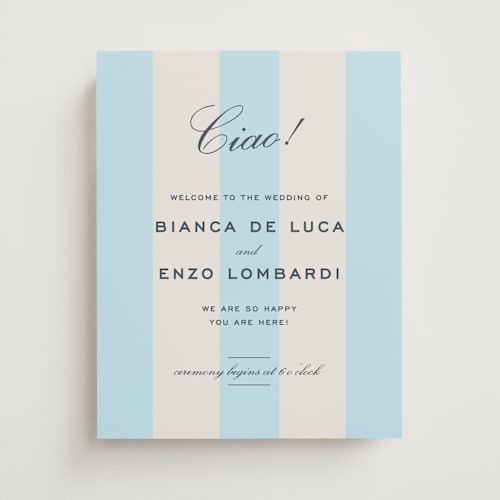 This is a costa wedding signs with standard by Megan Davis called campania printing on premium sign board in 11x14