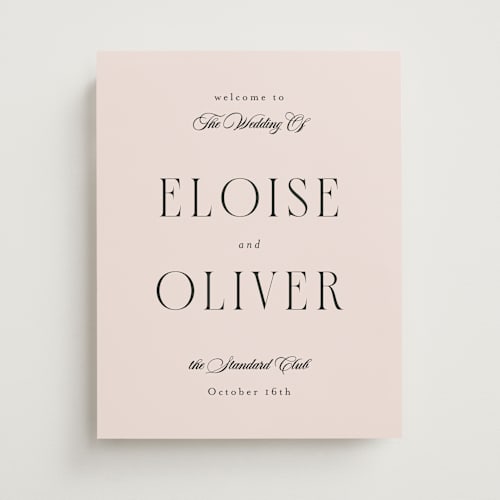 This is a blush wedding signs with standard by Emily Sabol Goss called this day printing on premium sign board in 11x14