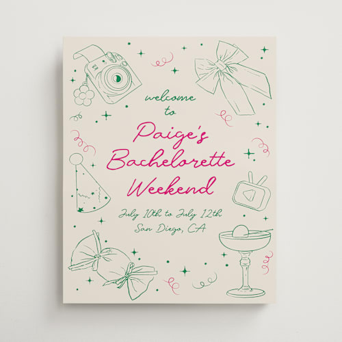 This is a grass wedding signs with standard by Celine Nguyen called bachelorette fun printing on premium sign board in medium