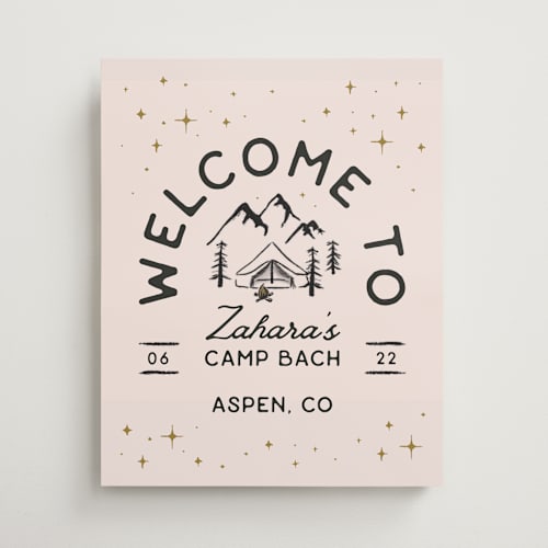 This is a champagne wedding signs with standard by Kelsey Mucci called girls gone wild printing on premium sign board in medium