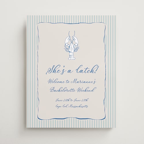 This is a marine wedding signs with standard by Lucrecia Caporale called easide serenade printing on premium sign board in medium