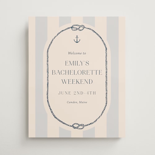 This is a sea breeze wedding signs with standard by Rebecca Durflinger called nautical nuptials printing on premium sign board in medium