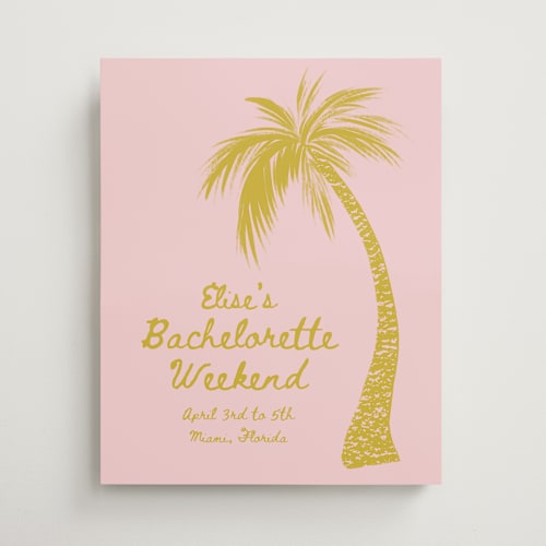 This is a sunshine wedding signs with standard by Gwen Bedat called palm printing on premium sign board in medium