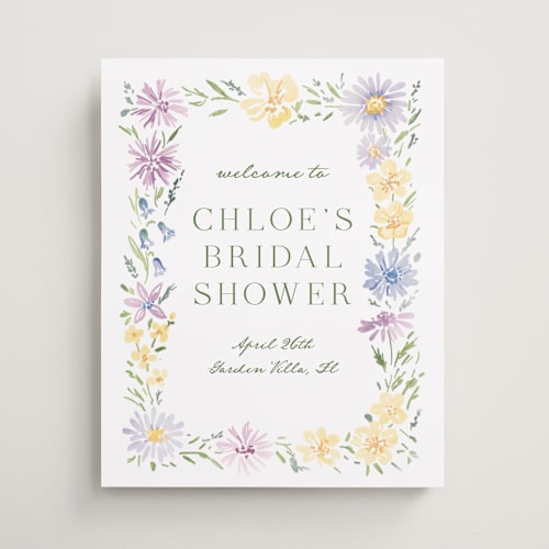 This is a meadow wedding signs with standard by Petra Kern called wild flowers printing on premium sign board in medium