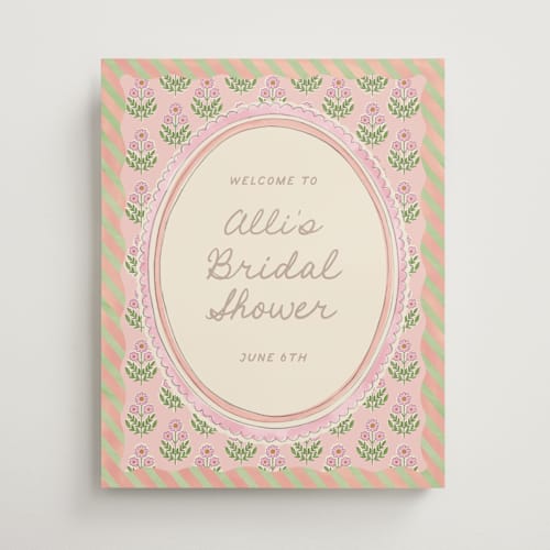 This is a poppy wedding signs with standard by Creo Study called botanical maximalism printing on premium sign board in medium