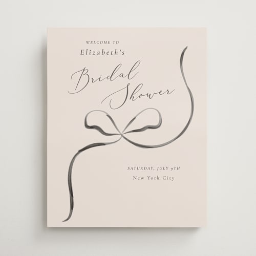 This is a tuxedo wedding signs with standard by Corinne Malesic called bow printing on premium sign board in medium