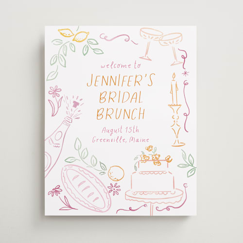 This is a margarita wedding signs with standard by Petra Kern called a brunch printing on premium sign board in medium