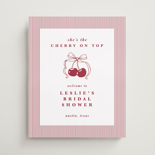 This is a bing cherry wedding signs with standard by Charter Oaks Creative called classic cherries printing on premium sign board in medium