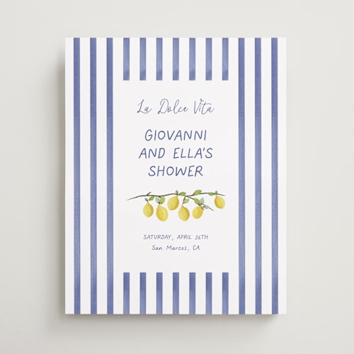 This is a capri wedding signs with standard by Tina Faselli called limoncello printing on premium sign board in medium