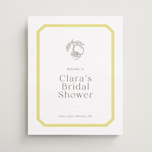 This is a limone wedding signs with standard by Megan Davis called citrus printing on premium sign board in medium