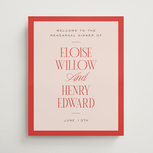 This is a cherry wedding signs with standard by Pixel and Hank called threaded printing on premium sign board in medium