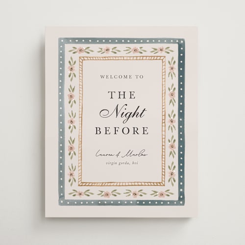 This is a sea wedding signs with standard by leslie hamer called americana  printing on premium sign board in medium