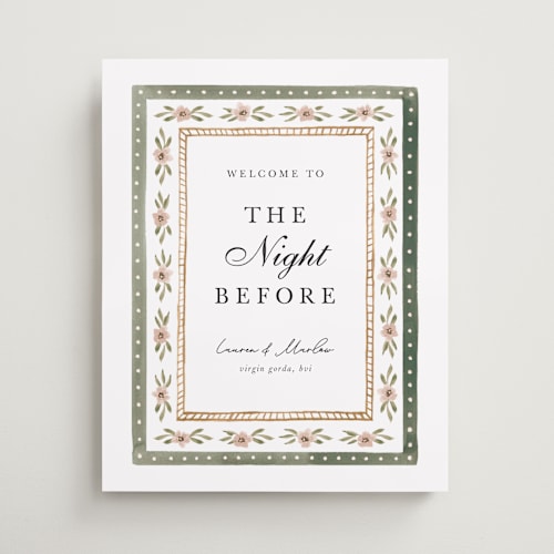 This is a garden wedding signs with standard by leslie hamer called americana  printing on premium sign board in medium