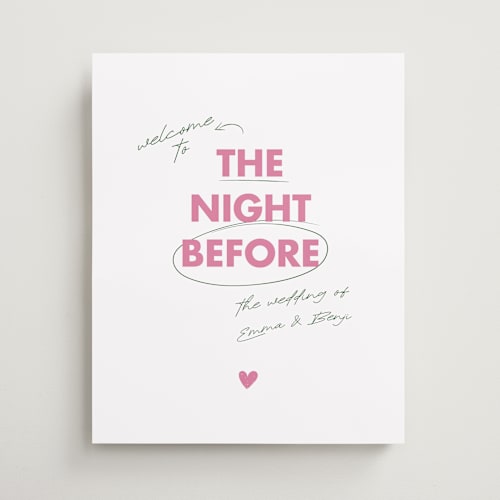 This is a palm wedding signs with standard by Helena Vitto called love note printing on premium sign board in medium