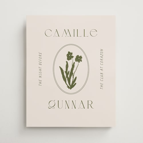 This is a lichen wedding signs with standard by Alaina Cherup called la graine printing on premium sign board in medium