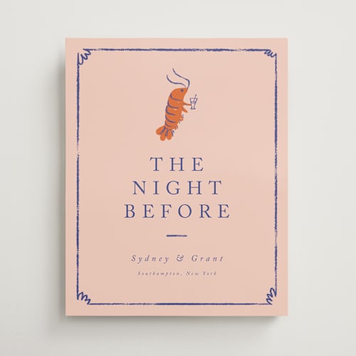 This is a peachy wedding signs with standard by mo kelley called shrimp cocktail printing on premium sign board in medium