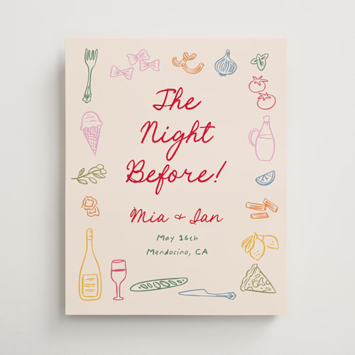 This is a gnocchi wedding signs with standard by Creo Study called pasta party printing on premium sign board in medium