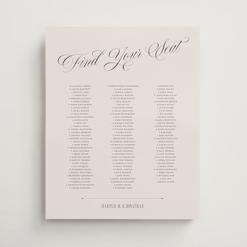 This is a linen wedding signs with standard by Kate Ahn called mirin printing on premium sign board in 16x20