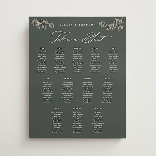 This is a hunter wedding signs with standard by Sarah Brown called peaks printing on premium sign board in 16x20