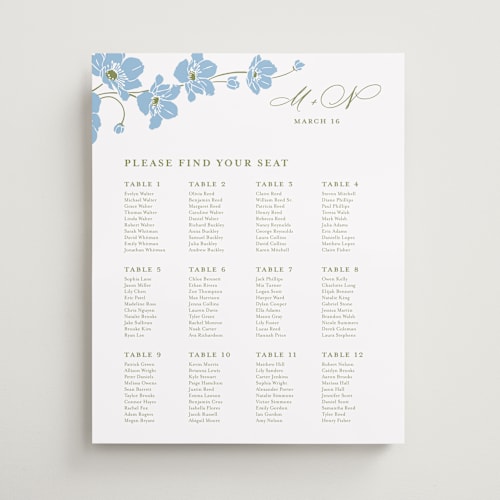 This is a azure wedding signs with standard by letterfix called anemones printing on premium sign board in 16x20