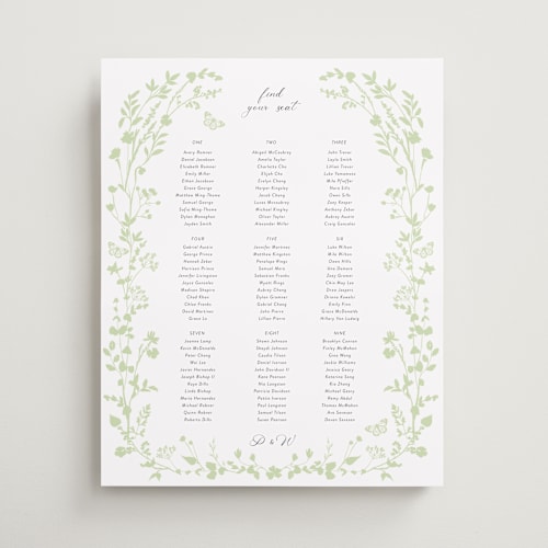 This is a spring wedding signs with standard by Susan Moyal called flower garden printing on premium sign board in 16x20