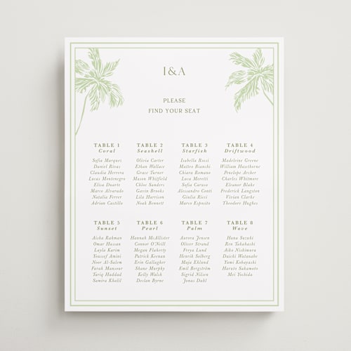 This is a olive wedding signs with standard by Lucrecia Caporale called shoreline elegance printing on premium sign board in 16x20