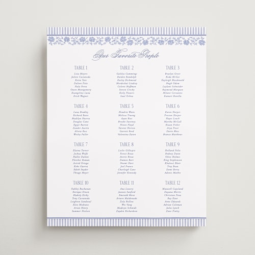 This is a cerulean wedding signs with standard by Jenna Holcomb called embroidered printing on premium sign board in 16x20