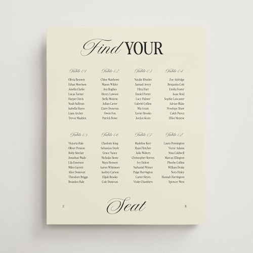 This is a butter wedding signs with standard by Helena Vitto called the eternal printing on premium sign board in 16x20