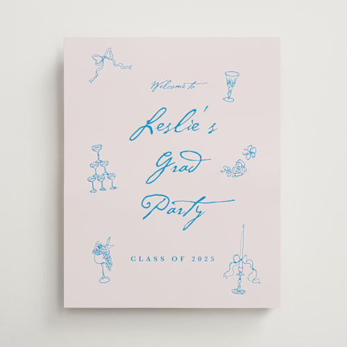 This is a sky whispers graduation party decorations with standard by Cass Loh called handdrawn little things printing on premium sign board in 16x20