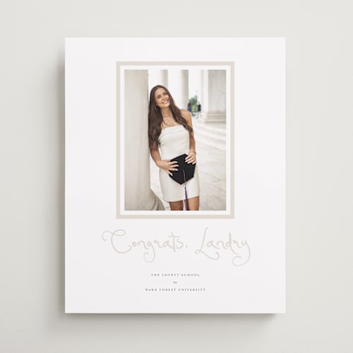 This is a cotton graduation party decorations with standard by Sara Hicks Malone called westminster printing on premium sign board in 16x20