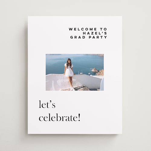 This is a moon graduation party decorations with standard by Bryanna Mehner called crest printing on premium sign board in 16x20