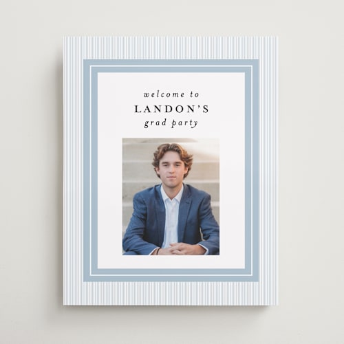 This is a sky graduation party decorations with standard by Shirley Lin Schneider called seersucker printing on premium sign board in 16x20