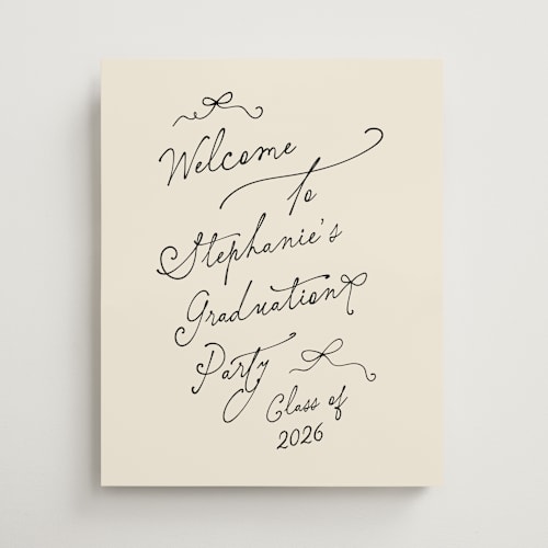 This is a bamboo graduation party decorations with standard by Creo Study called take a bow printing on premium sign board in 16x20