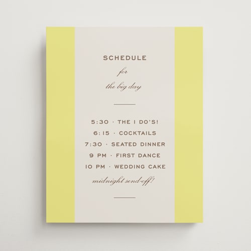 This is a limone wedding signs with standard by Megan Davis called campania printing on premium sign board in 16x20