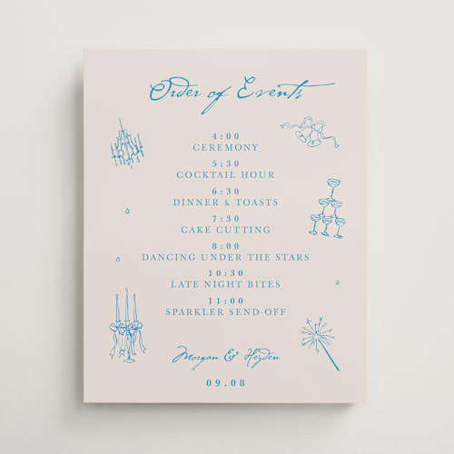 This is a sky whispers wedding signs with standard by Cass Loh called handdrawn little things printing on premium sign board in 16x20