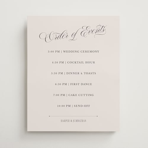 This is a linen wedding signs with standard by Kate Ahn called mirin printing on premium sign board in 16x20