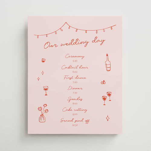 This is a sangria spark wedding signs with standard by Zove Ahhh called party on! printing on premium sign board in 16x20