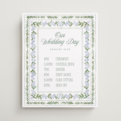 This is a wisteria wedding signs with standard by Jenna Holcomb called vintage sketched printing on premium sign board in 16x20