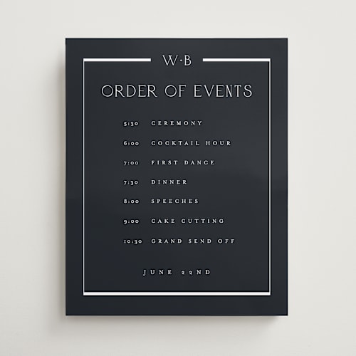 This is a ocean wedding signs with standard by Stacey Meacham called luster printing on premium sign board in 16x20