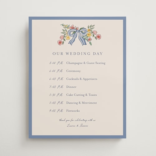 This is a cornflower wedding signs with standard by Chris Griffith called a wedding in low country printing on premium sign board in 16x20