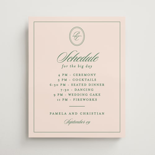 This is a emerald wedding signs with standard by Creo Study called scripted printing on premium sign board in 16x20