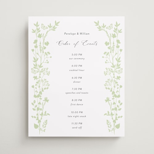 This is a spring wedding signs with standard by Susan Moyal called flower garden printing on premium sign board in 16x20