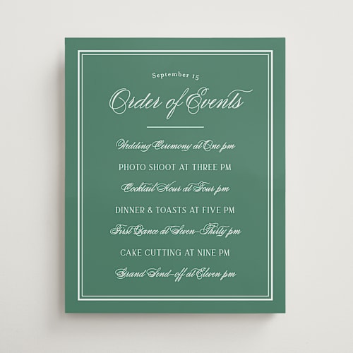 This is a emerald wedding signs with standard by letterfix called fresh classic printing on premium sign board in 16x20